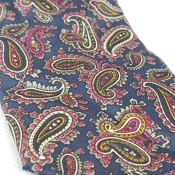 Vintage Hanover St. Paisley Print 100% Silk Tie - Picture 8 of 11